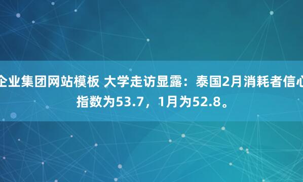 企业集团网站模板 大学走访显露：泰国2月消耗者信心指数为53.7，1月为52.8。