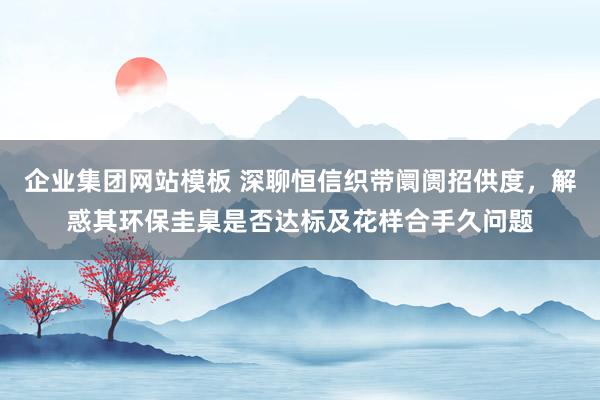 企业集团网站模板 深聊恒信织带阛阓招供度，解惑其环保圭臬是否达标及花样合手久问题