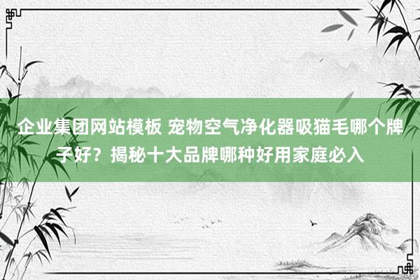 企业集团网站模板 宠物空气净化器吸猫毛哪个牌子好？揭秘十大品牌哪种好用家庭必入