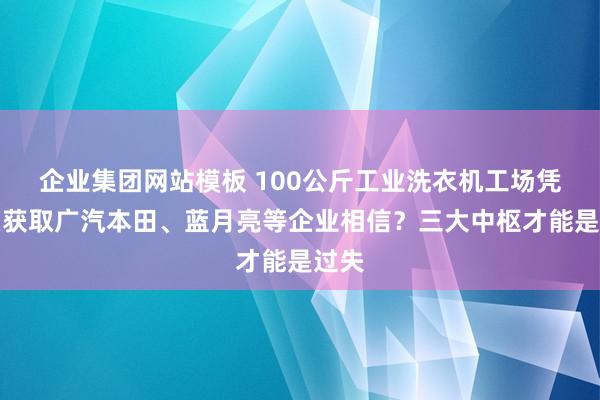 企业集团网站模板 100公斤工业洗衣机工场凭什么获取广汽本田、蓝月亮等企业相信?三大中枢才能是过失