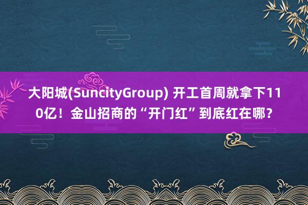 大阳城(SuncityGroup) 开工首周就拿下110亿！金山招商的“开门红”到底红在哪？