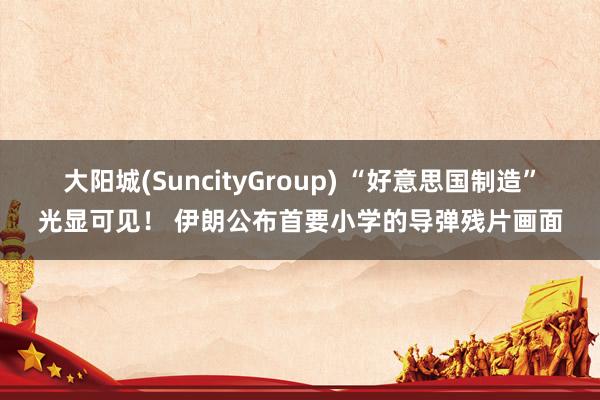 大阳城(SuncityGroup) “好意思国制造”光显可见！ 伊朗公布首要小学的导弹残片画面
