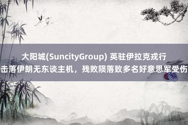大阳城(SuncityGroup) 英驻伊拉克戎行击落伊朗无东谈主机，残败陨落致多名好意思军受伤