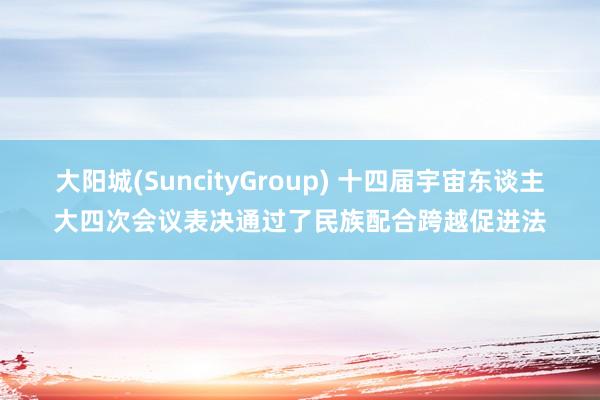 大阳城(SuncityGroup) 十四届宇宙东谈主大四次会议表决通过了民族配合跨越促进法