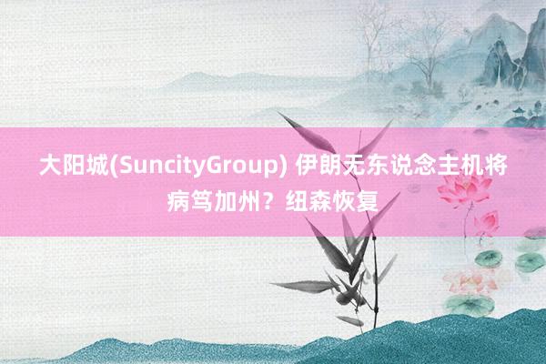 大阳城(SuncityGroup) 伊朗无东说念主机将病笃加州？纽森恢复