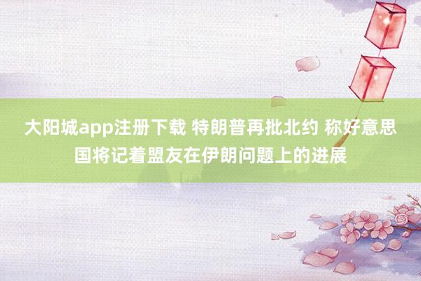 大阳城app注册下载 特朗普再批北约 称好意思国将记着盟友在伊朗问题上的进展