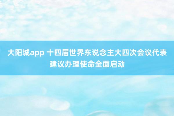 大阳城app 十四届世界东说念主大四次会议代表建议办理使命全面启动
