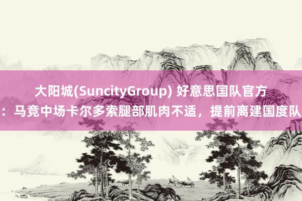 大阳城(SuncityGroup) 好意思国队官方：马竞中场卡尔多索腿部肌肉不适，提前离建国度队