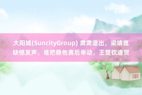 大阳城(SuncityGroup) 肃肃退出，梁靖崑缺憾发声，谁把稳他赛后举动，王楚钦道贺