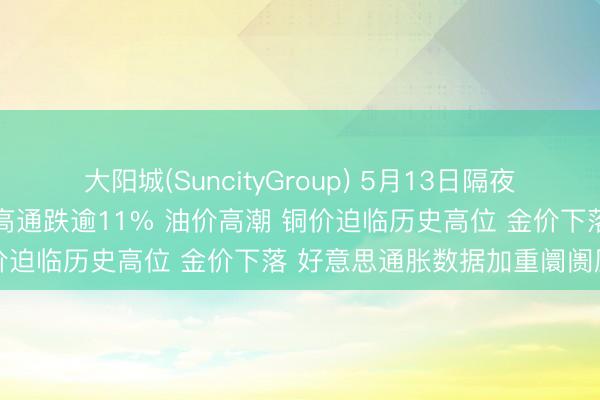 大阳城(SuncityGroup) 5月13日隔夜要闻：好意思股涨跌不一 高通跌逾11% 油价高潮 铜价迫临历史高位 金价下落 好意思通胀数据加重阛阓压力