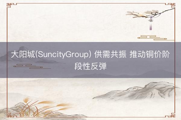 大阳城(SuncityGroup) 供需共振 推动铜价阶段性反弹