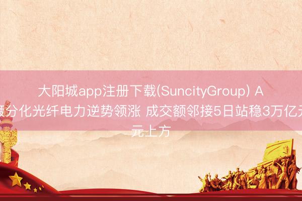大阳城app注册下载(SuncityGroup) A股颠簸分化光纤电力逆势领涨 成交额邻接5日站稳3万亿元上方