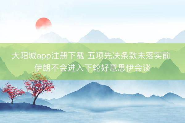大阳城app注册下载 五项先决条款未落实前 伊朗不会进入下轮好意思伊会谈