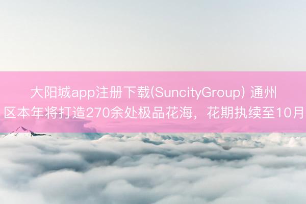 大阳城app注册下载(SuncityGroup) 通州区本年将打造270余处极品花海，花期执续至10月