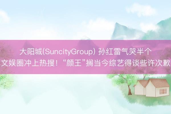 大阳城(SuncityGroup) 孙红雷气哭半个文娱圈冲上热搜！“颜王”搁当今综艺得谈些许次歉