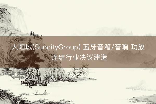 大阳城(SuncityGroup) 蓝牙音箱/音响 功放 连结行业决议建造